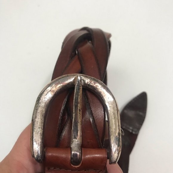 BANANA REPUBLIC ITALIAN LEATHER BRAIDED BELT - Picture 2 of 5
